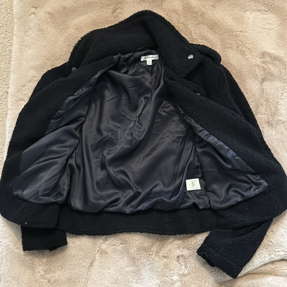 Max Studio Faux Fur Shearling Military/Moto Jacket - Picture 4 of 7